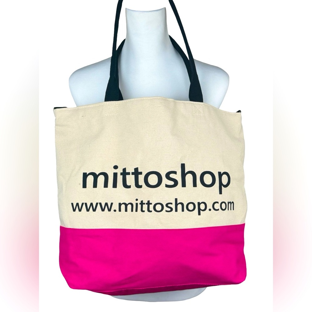 Mittoshop Large Canvas Pink & Khaki Crossbody Handbag Beach Carry On Tote Bag